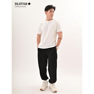 DLSTAR Relax-Fit soft and breathable 100% Cotton Lightweight Sweatpants with Elastic Cuffs