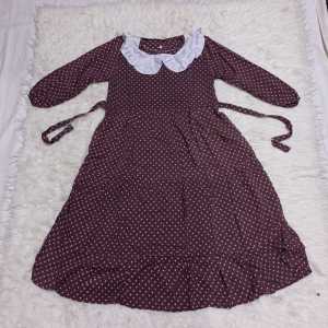 Midi dress anak perempuan usia 5-8 tahun baju anak perempuan rayon motif polkadot