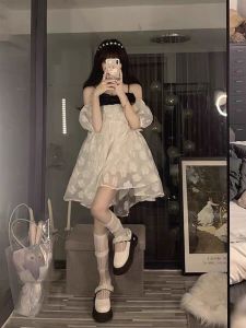 Đầm Tiểu Thư Lorital Xòe Bồng Nơ Đen Đi Dự Tiệc Cực Đẹp