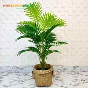 Tanaman Artificial Pohon Hias Palem Kelapa Hijau X18 Semilatex Artificial Cover Anyaman Purun Handle Tanaman Dekorasi Ruangan Aesthetic