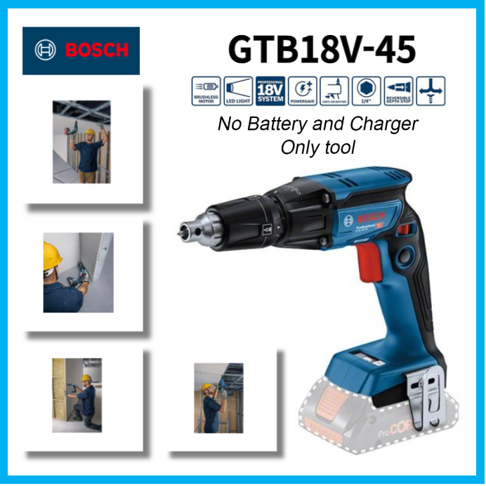 Bosch GTB18V-45 CORDLESS DRYWALL SCREWDRIVER 1/4'' Hex Un Brushless (no ...