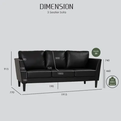 Furniture Direct GHIBLI 2 seater and 3 Seater PU Sofa sofa murah