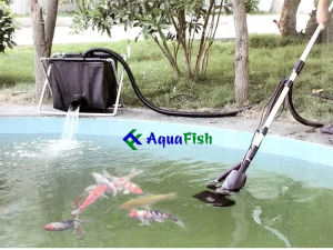 Combo máy vệ sinh hồ cá Koi và sọt lọc Boyu WNQ1 (máy khỏe bền hút cặn hiệu quả)