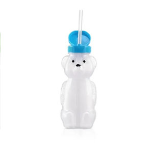 230ml Bear Shape Straw Cups Large Volume with Flexible Straws For Coffee & Juice for Babies Food-Grade & BPA Free