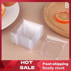 🚚【Local Express Delivery】🚚 10Pcs Transparent Mini Appetizer Plates Ice Cream Cup Plastic Fruit Candy Cake Jelly Yogurt Mousse Dessert Container Pastry Tool