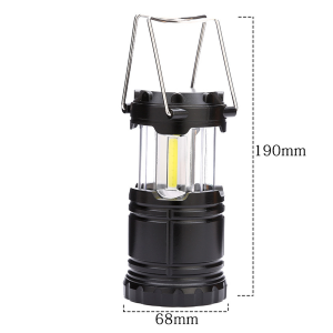 Black Camping Lantern Battery Operated Emergency Lanterns Hanging Lights Cob Flashlight Portable Outdoor Telescopic Lightweight Light Tent Foldable Led Battey Powered Waterproof