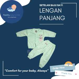 Baju Bayi Newborn Katun Lengan Pendek / Lengan Panjang Setelan FIYELI Warna isi 6 Pcs