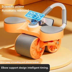 Abdominal Roller Abdominal Wheel Automatic Rebound Exercise Abdominal Muscle Core Roller Wheel Triangular Structure Exercise Body Wheel With Elbow Support For Gym
