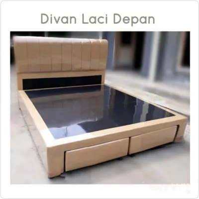 Divan Difan Laci + Sandaran salur Bahan Oscar tanpa kasur