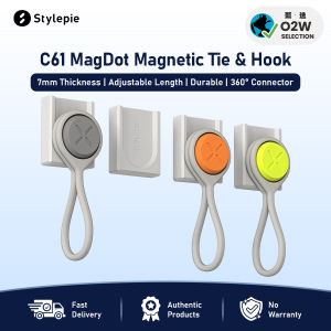 STYLEPIE C61 Magnetic Binding Strap Hook 3-Pack | Reusable Silicone Cable Organizer with Adhesive Wall Mount & Strong Magnet