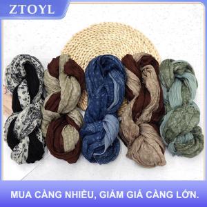 【ZTOYL】 Mới Khăn Bông Gai Dầu Gradient Màu Xanh Retro Đa Năng In Của Phụ Nữ Dài Gấp Khăn Choàng Mềm Thời Trang Xu Hướng 180x90cm
