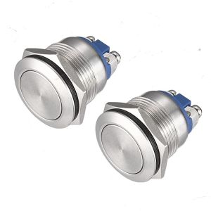 2Pcs Saklar Momentary Motor / Saklar On Off 2 Pin 16mm / Switch Metal Otomatis