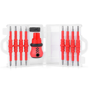 ไขควงแม่เหล็กไขควงหุ้มฉนวน18ใน1เครื่องมือก่อสร้างเครื่องมือพื้นฐานทั่วไปเครื่องควบคุมสัญญาณไร้สายถอยหลังแบบอุตสาหกรรม