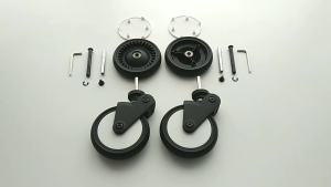 Stroller 13.5 CM Wheels PU Tyre Cover Wheel Axle Compatible Yoya And Similar Trolley Accessories Screw Clip Wheel Bracket