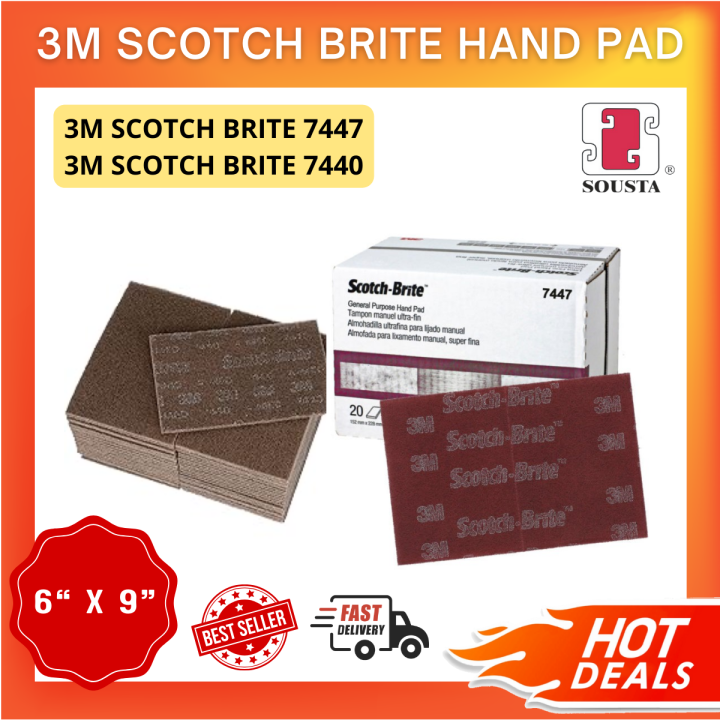 3M 7447 SCOTCH-BRITE HAND PAD PRO 3M 7440 SCOTCH BRITE SANDING PAD | Lazada