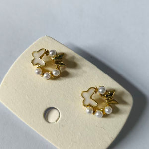 Fashionable Ring Gift 渐变滴油蝴蝶耳钉新款 爆款夏日森系气质高级感耳环春天耳饰女