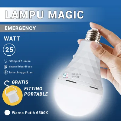 Lampu Bohlam Emergency LED Bulb Magic 9W 12W 18W 9 12 18 22 Watt Nyala Hingga 8 Jam SJ