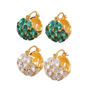 Phong cách dát Zirconia Giỏ bông tai tuyên bố cho thời trang nữ Phụ Kiện tự làm món quà sinh nhật