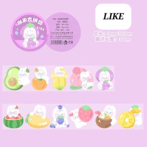 STIKER ROLL STICKER STATIONARY DIY LUCU MOMO HOLOGRAM KAWAII BUNNY