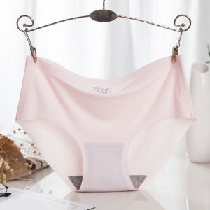 🔥กางเกงในไร้ขอบผ้านุ่มใส่สบาย 5 ตัว 86 บาท 8สี กางเกงในเอวกลางผ้าไหมน้ำแข็ง Chinlon M-XXL  Women Comfortable Panties WHNK