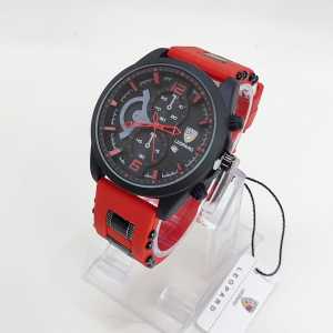 Jam tangan Leopard 8005 tali rubber chrono off pria