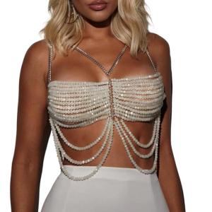Bohemian Body Chains Bra Beaded Bikini Chest Chains Raves Nightclub Body Accessories Gifts for Women Girls