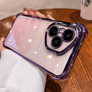 เคส Honor 400 Pro เคส Honor 400 เคส Honor 400 Lite เคสโทรศัพท์แบบใส เปลือกนิ่มกันกระแทก เลนส์หุ้มเต็ม ถุงลมนิรภัยหนา ชุบไฟฟ้า