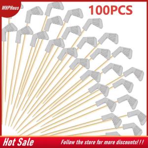 【COD】🔥🔥🔥 Golf Cocktail Picks 4.7 IN Wooden Party Toothpicks Appetizer Skewer for Fruit Barbecue Cheese Events