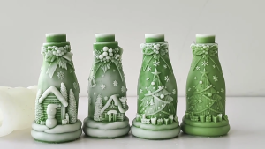 Christmas Bottle Shape Silicone Mold For Making Soap Chocolate Baking Tool Christmas Themed Silicone Molds