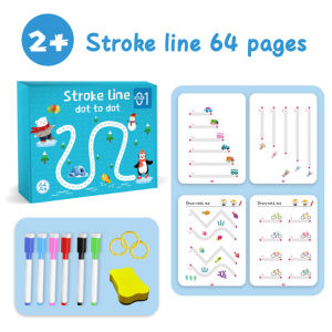 Reusable Tracing Workbook for Kids 64 Pages | Pen Control Pre-Writing Dot to Dot Preschool Activity Book