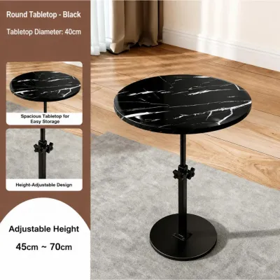 GEEK 80-102CM Round Coffee Center Table for Living Room High Bar Table Adjustable Dining Table Side Table