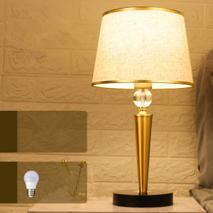 Nordic Household Metal Table Lamp Energy-saving Bedroom Bedside Lamp LED Study Desk Lamp Modern Simple Home Living room Hotel Decoration Fixtures -UK Plug 47*25cm