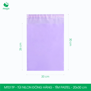 MT01TP - 20x30 cm - 100 túi nilon đóng hàng niêm phong túi gói hàng túi niêm phong - Tím pastel