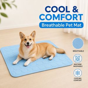 Pet Cooling Mat Breathable Mesh Washable Summer Sleeping Pad For Puppy Cat Soft Comfortable Pet Bed For Spring Summer Indoor Use
