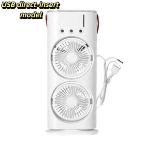 EYESONU 3 In 1 Air Conditioner Dual-Head Portable Humidifier Lightweight Fan LED Night Light Office