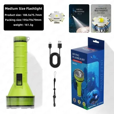 Upgrade Diving Flashlight Rechargeabl Waterproof Super Bright Professional Deep Diving Flashlight