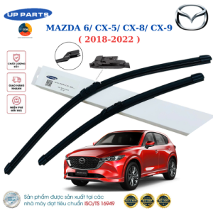 Gạt mưa ô tô Mazda 6 CX5 (2018 – 2024) CX8 (2019-2024) CX9 (2016-2024) CHÂN BẤM B2 Xương mềm Silicone - UP PARTS OEM chất lượng cao