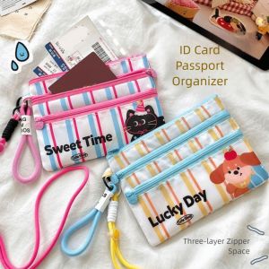 BELLERY Cute ID Card Storage Bag Compact Size Waterproof Passport Holder Portable Protective Case Plane Ticket Bag Travel Use