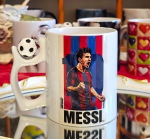 Messi Barcelona Barca Spain ceramic world cup sublimation coffee mug/cup with football handle for gift/graduation/birthday