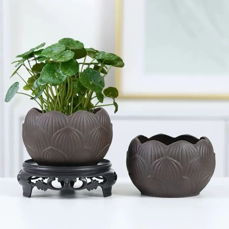 Small Purple Sand Pot. Bonsai Pot.👍💯紫砂陶瓷小花盆有孔花钵绿植
