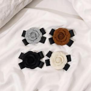 Hmeme New vải hoa trà hoa Trâm BOW TIE phụ nữ áo sơ mi cổ áo phụ kiện pins cổ điển Wedding party trâm cài cho phụ nữ