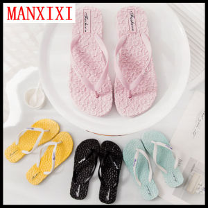 MANXIXI Brand Beautiful Classic Solid Color Massage Sole Flip-Flops Non Slip Rubber Wearable Slippers House Bathroom Beach Shoes For Women (35-39 Size)