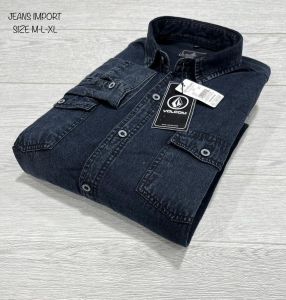 MODERA ID kemeja pria jeans snowosh pria lengan panjang Kualitas Premium Kekinian Stylesh Adem Tebal