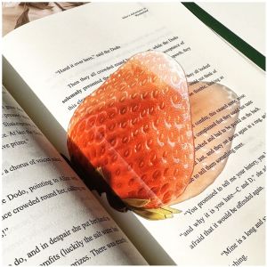 LUCHY WATCHES Transparent Apple Bookmark Premium Feeling Unique Simulation Bookmark Cute Delicate Grape Tomato Bookmarks Student Gift