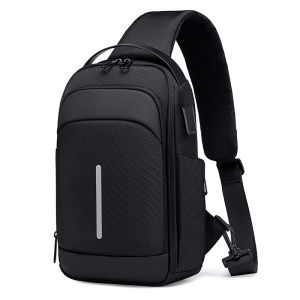 FENRUIEN mens chest bag single-shoulder crossbody bag convenient summer travel small backpack 9.7-inch flat bag multi-functional