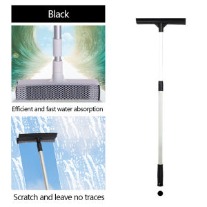 ที่เช็ดกระจก ไม้เช็ดกระจก 2 ด้าน ไม้เช็ดกระจกด้ามยาว ไม้เช็ดกระจกสูง แปรงเช็ดกระจก ฟองน้ำ + ที่รีดน้ำ ด้ามยาวปรับได้ ยืดหดได้ ยางรีดน้ำ ทําความสะอาดง่าย