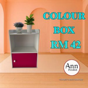 (PERABOT ANN) COLOUR BOX / BOOKSHELF / STORAGE CABINET / 2 SHELF CABINET