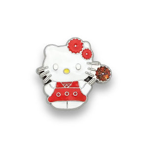 jibbitz โลหะ รองเท้าหัวเข็มขัด อุปกรณ์เสริมโลหะสีแดง เฮลโล คิตตี DIY สำหรับรองเท้าแฟชั่น สร้างสรรค์อุปกรณ์เสริม จิ๊บบิท ตัวติดรองเท้า