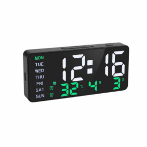 APBZOK Large Screen LED Digital Clock Multifunctional Dual Alarm  Clock Table Clock Week/Date Display Electronic Clock Bedroom