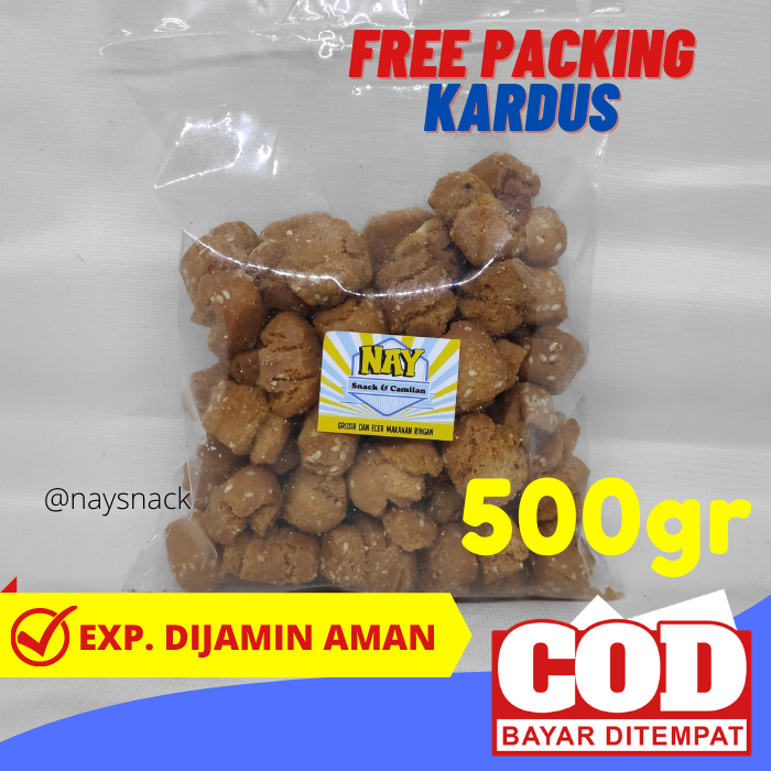 Ketawa Wijen Snack Kiloan Kue Isi 250 Dan 500 Gram Cemilan Makanan Ringan Jajanan Manis Gurih 8130